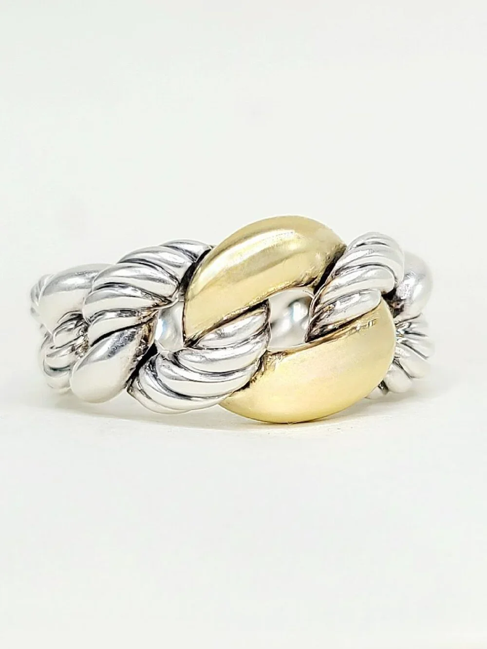 David Yurman Belmont Curb Ring w/ 18K Yellow Gold - 12mm - Size 7 - RARE